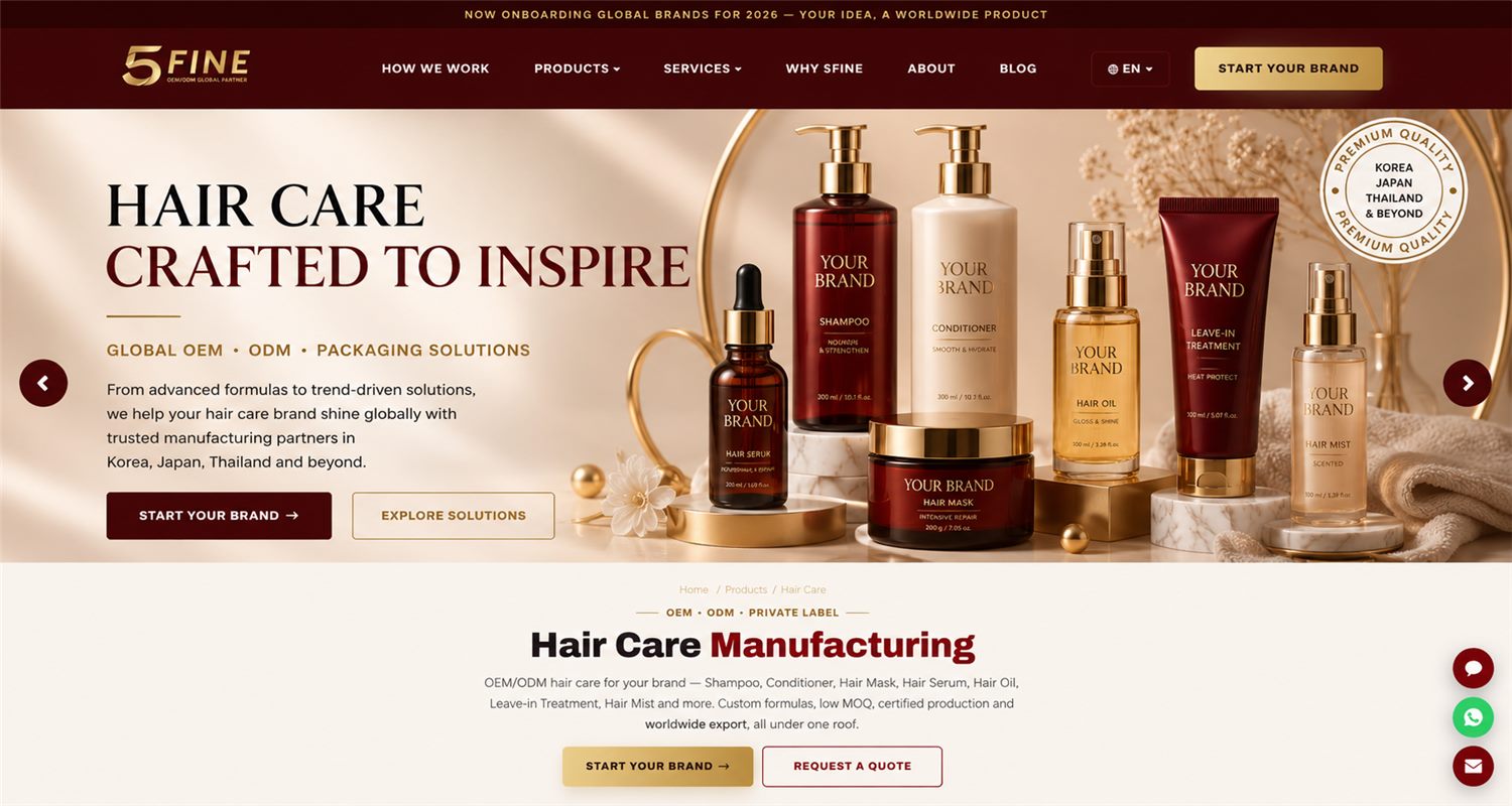 Hair Care Manufacturing — 5FINE OEM/ODM beauty & cosmetics